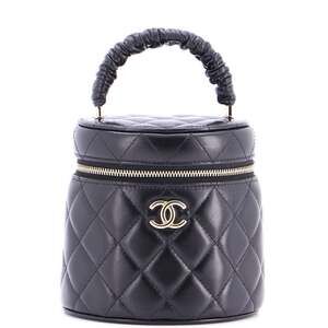 Chanel Cc Ruched Top Handle Vanity Case #234979C23B